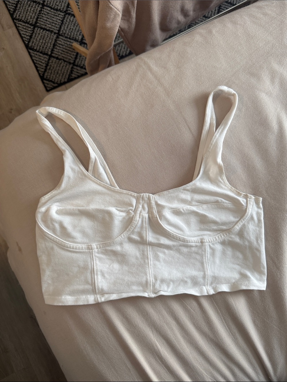 Garage White Cropped Soft-Cup Bralette